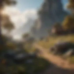 Artistic representation of an immersive mobile RPG landscape