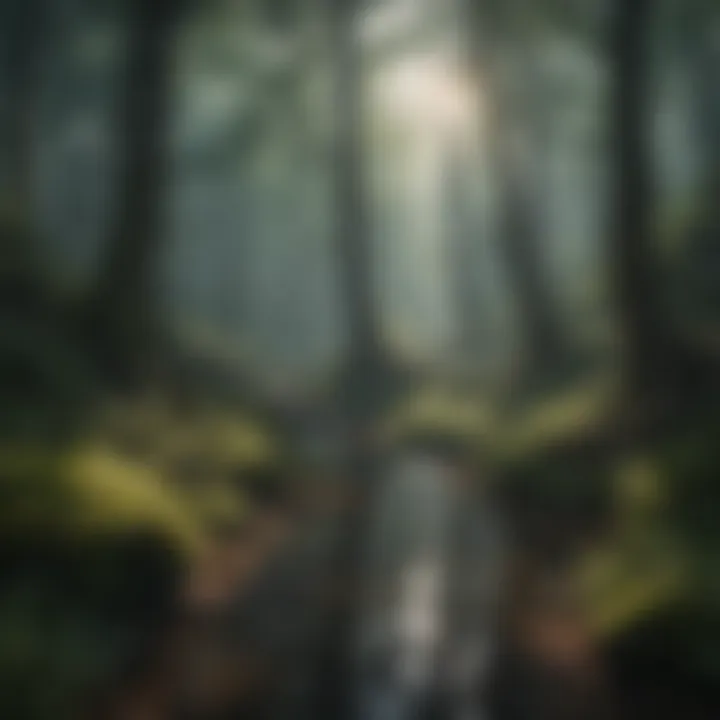 Illustration of a mystical forest setting