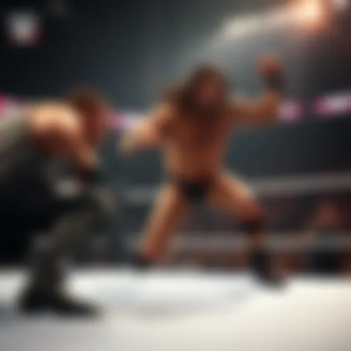 Gameplay overview showcasing a wrestling match in WWE 2K20