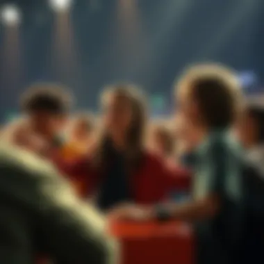 Youthful contestants engaging in a fun game challenge